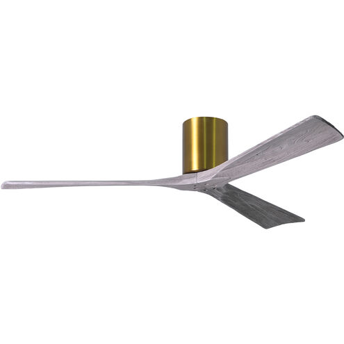 Atlas Irene-3H 60 inch Brushed Brass with Barnwood Tone Blades Ceiling Mount Paddle Fan in Barn Wood, Flush Mounted