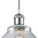 Ballston Orwell 1 Light 8 inch White and Polished Chrome Mini Pendant Ceiling Light in Clear Glass, Ballston