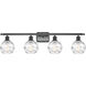 Ballston Small Deco Swirl 4 Light 36 inch Matte Black Bath Vanity Light Wall Light, Ballston