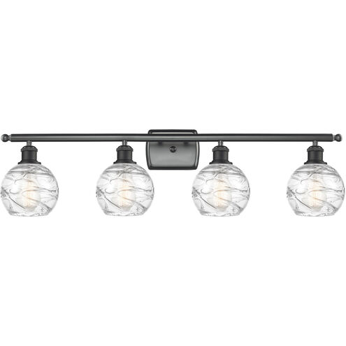 Ballston Small Deco Swirl 4 Light 36 inch Matte Black Bath Vanity Light Wall Light, Ballston