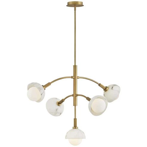 Phoebe LED 33.5 inch Heritage Brass Chandelier Ceiling Light