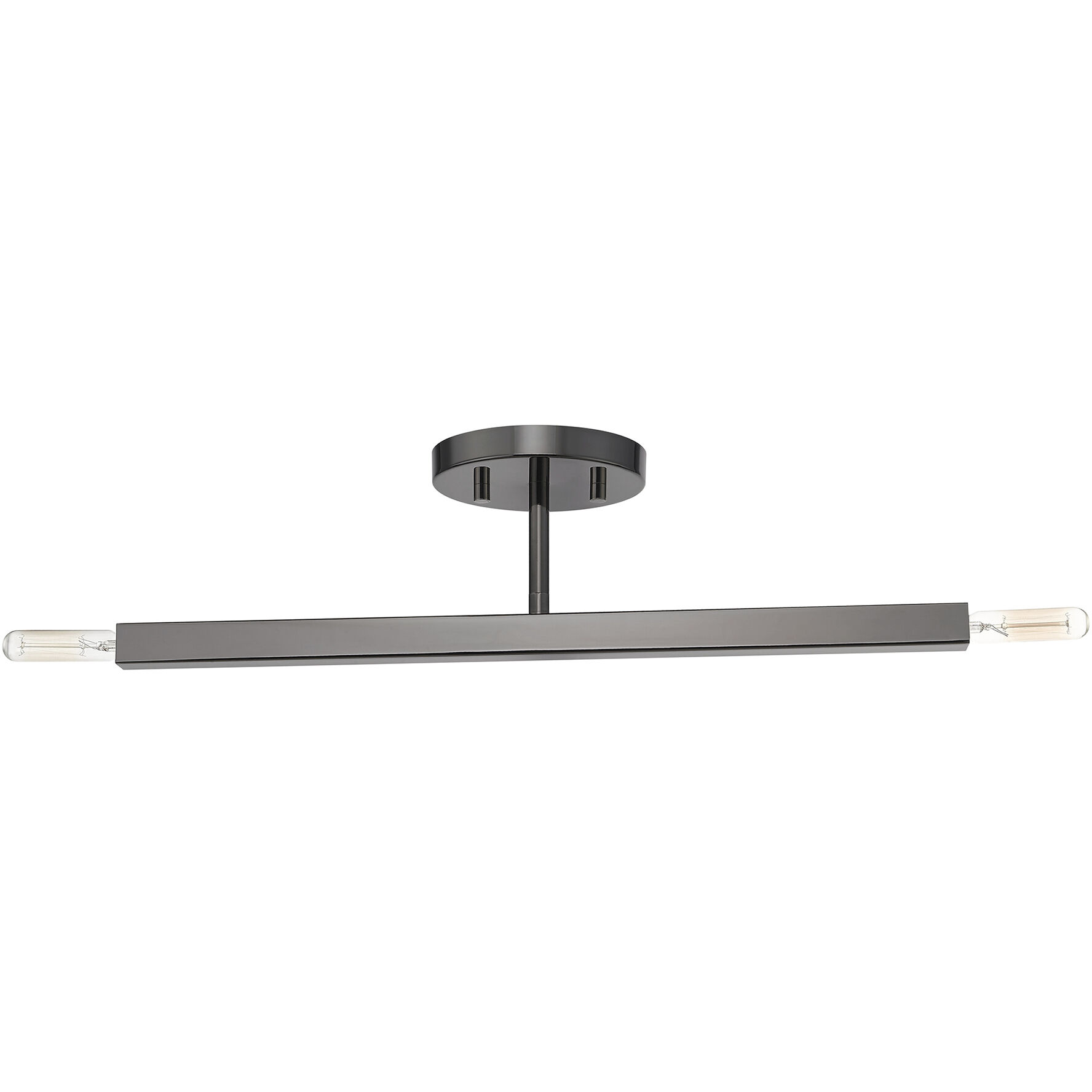 Monaco 2 Light 5.13 inch Black Chrome Semi-Flush Ceiling Light
