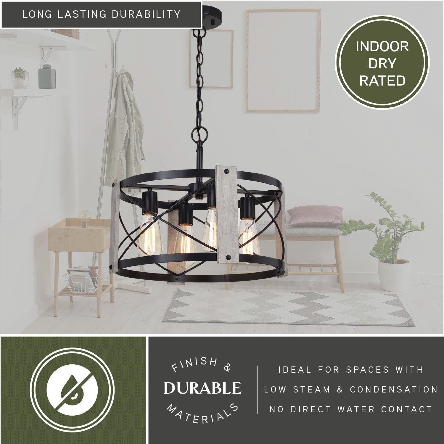 Burien 4 Light 18 inch Taupe Pendant Ceiling Light