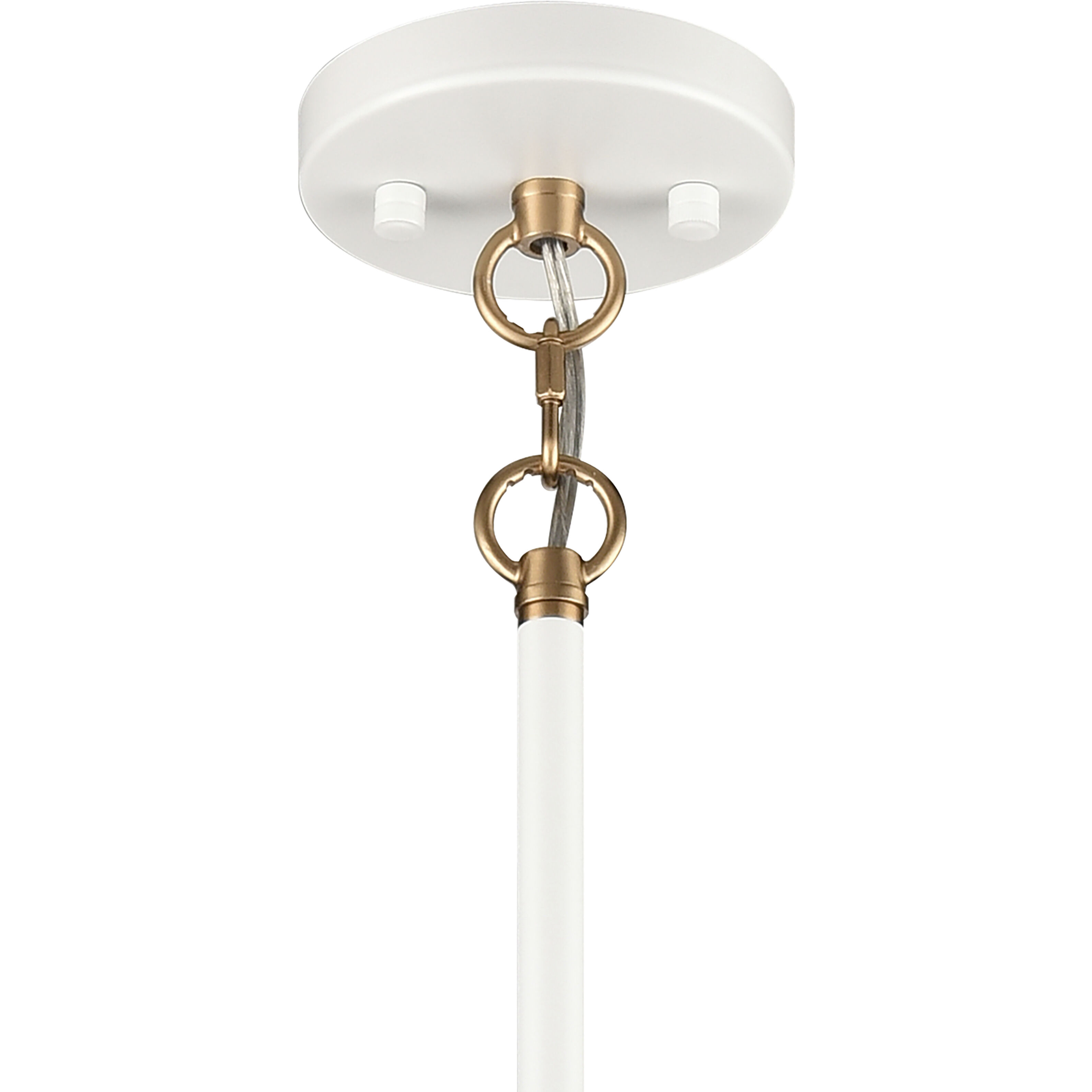 Boudreaux 6 Light 28 inch Matte White with Satin Brass Chandelier Ceiling Light