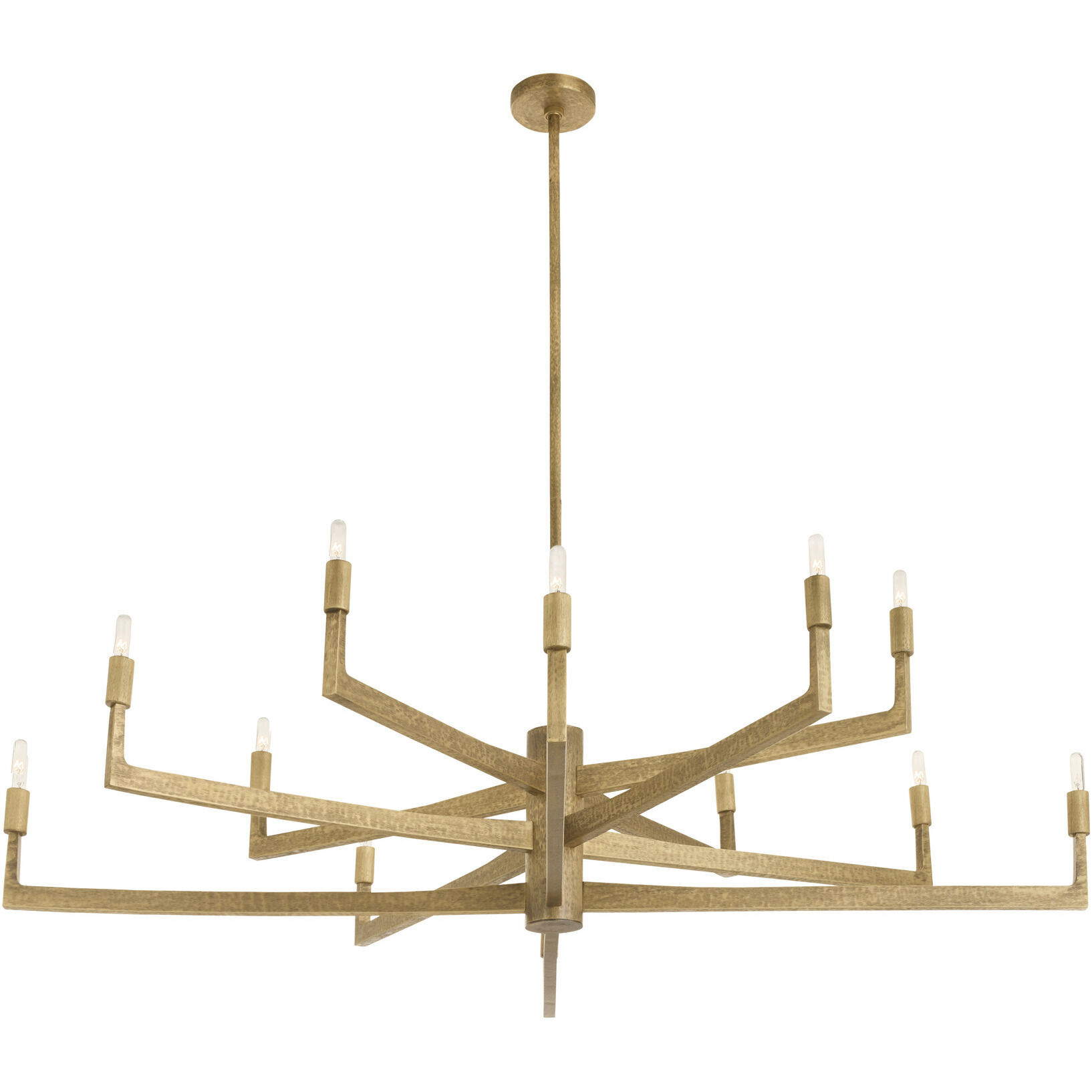 Griff 12 Light 56 inch Antique Brass Chandelier Ceiling Light, Large