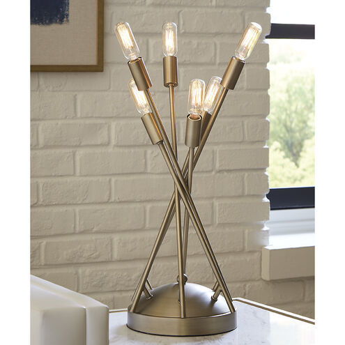 Perret 19 inch 40.00 watt Aged Brass Table Lamp Portable Light
