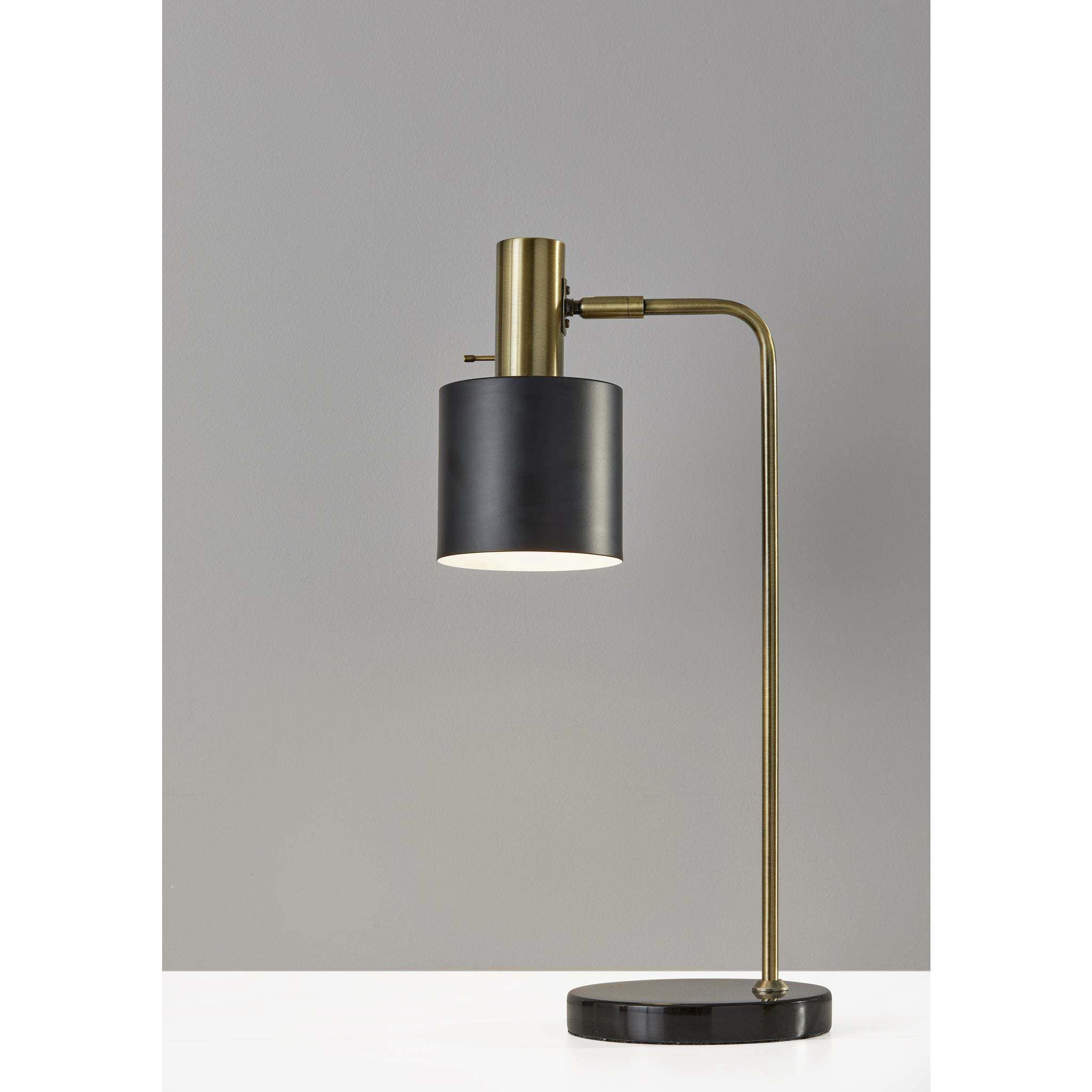 Emmett 23 inch 60.00 watt Antique Brass Desk Lamp Portable Light in Black 