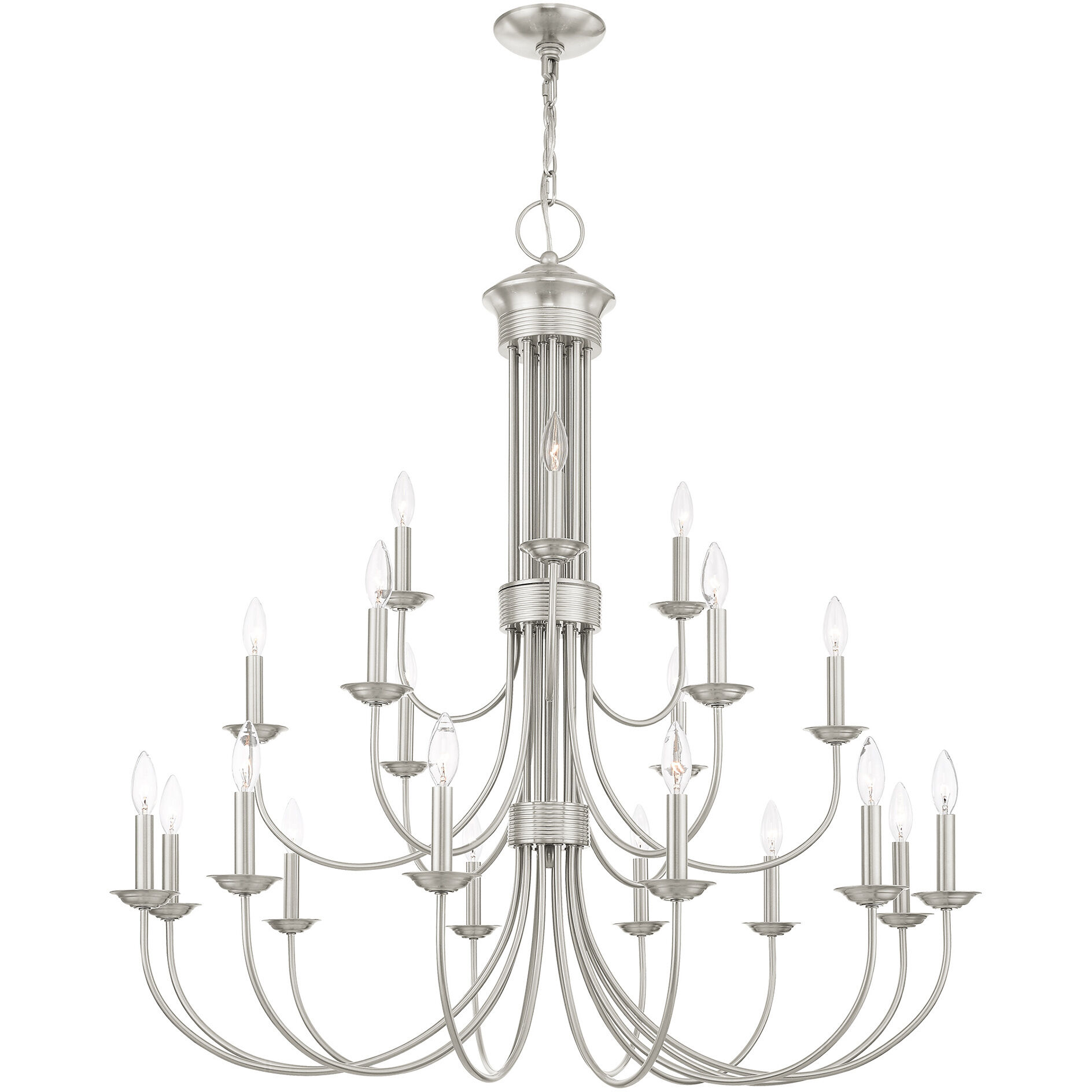 Estate 21 Light 42 inch Brushed Nickel Chandelier Ceiling Light