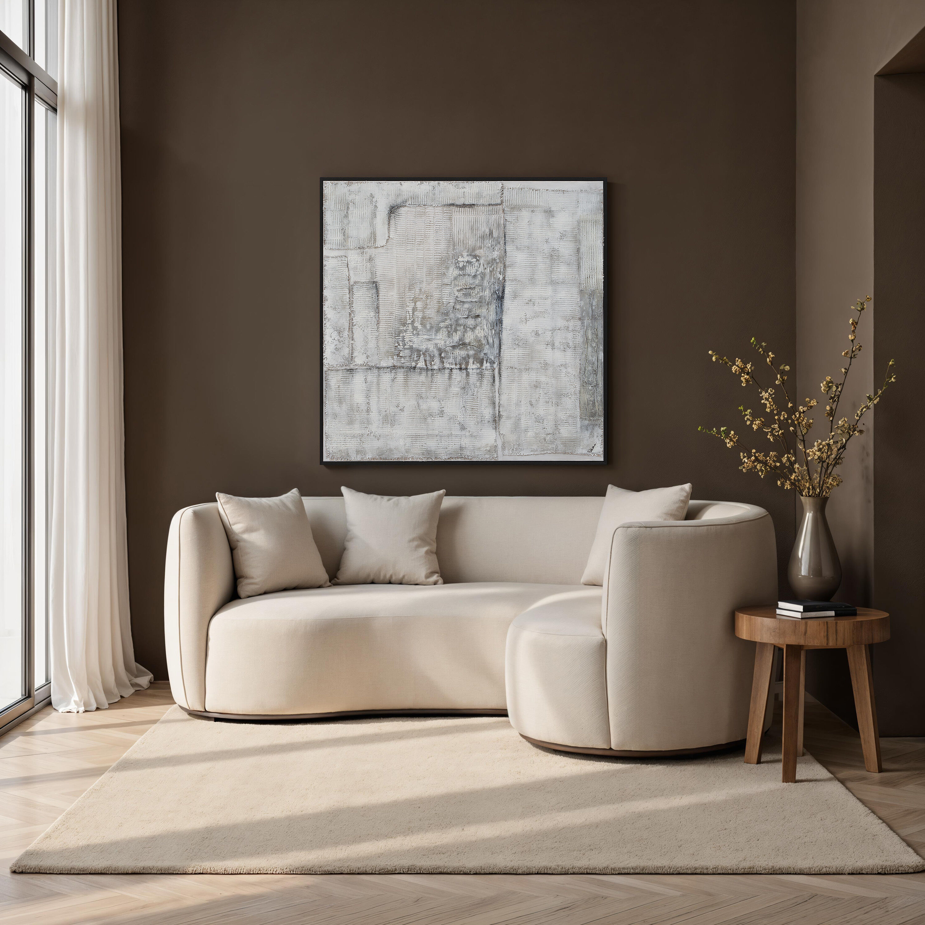 Zariah Multicolor and Charcoal Canvas Art