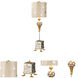 Pompadour X 31 inch 60.00 watt Gold And Silver Leaf Table Lamp Portable Light, Flambeau