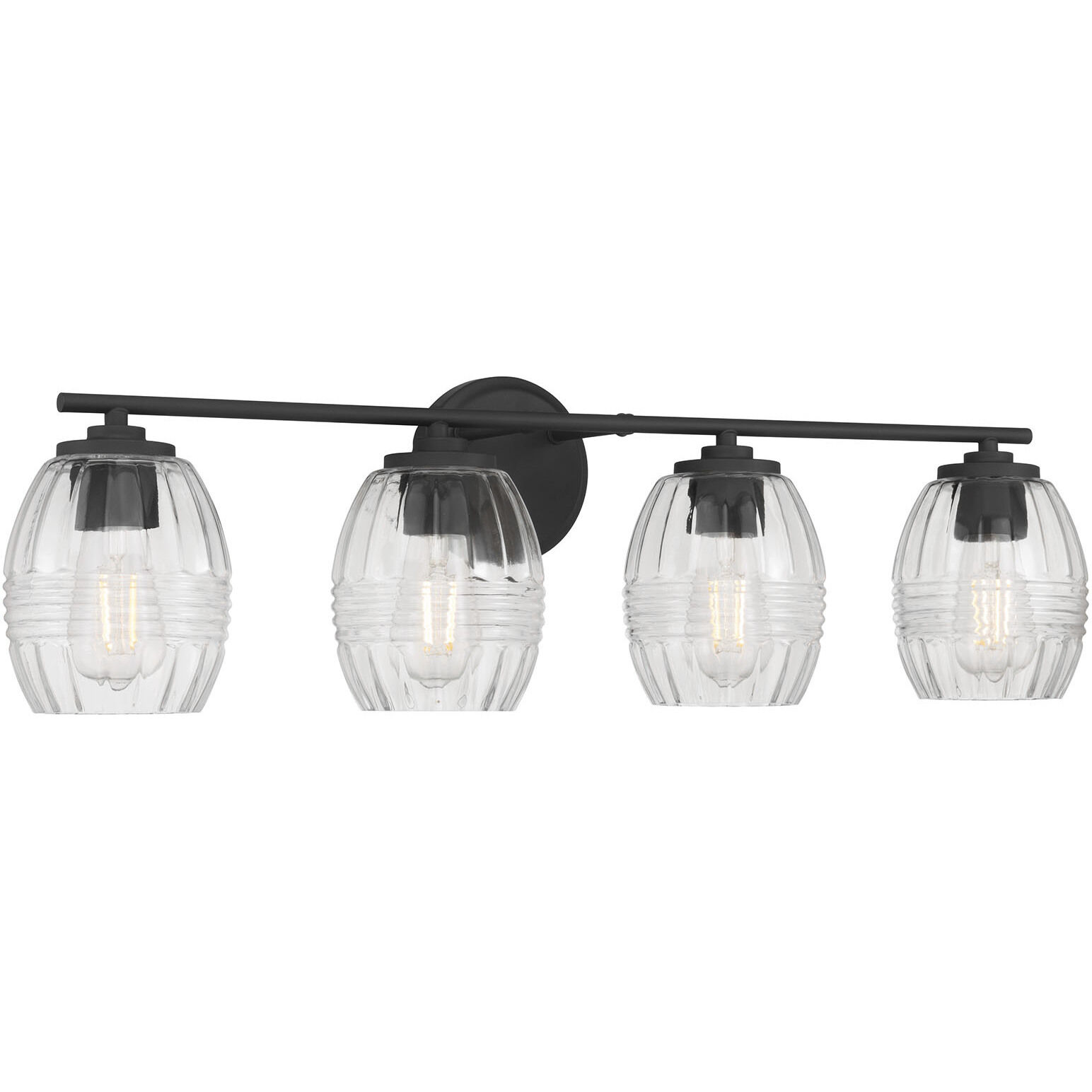 Miravelle 4 Light 30.5 inch Matte Black Bathroom Vanity Light Wall Light