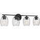 Miravelle 4 Light 30.5 inch Matte Black Bathroom Vanity Light Wall Light
