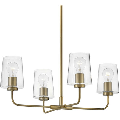 Kline LED 25 inch Lacquered Brass Chandelier Ceiling Light