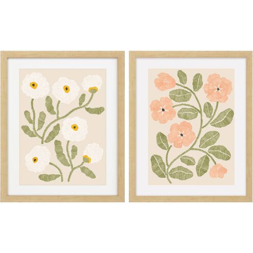 Florals Collection Green Framed Art
