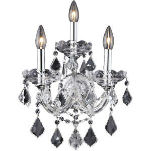 Maria Theresa 3 Light 12 inch Chrome Wall Sconce Wall Light in Clear, Royal Cut