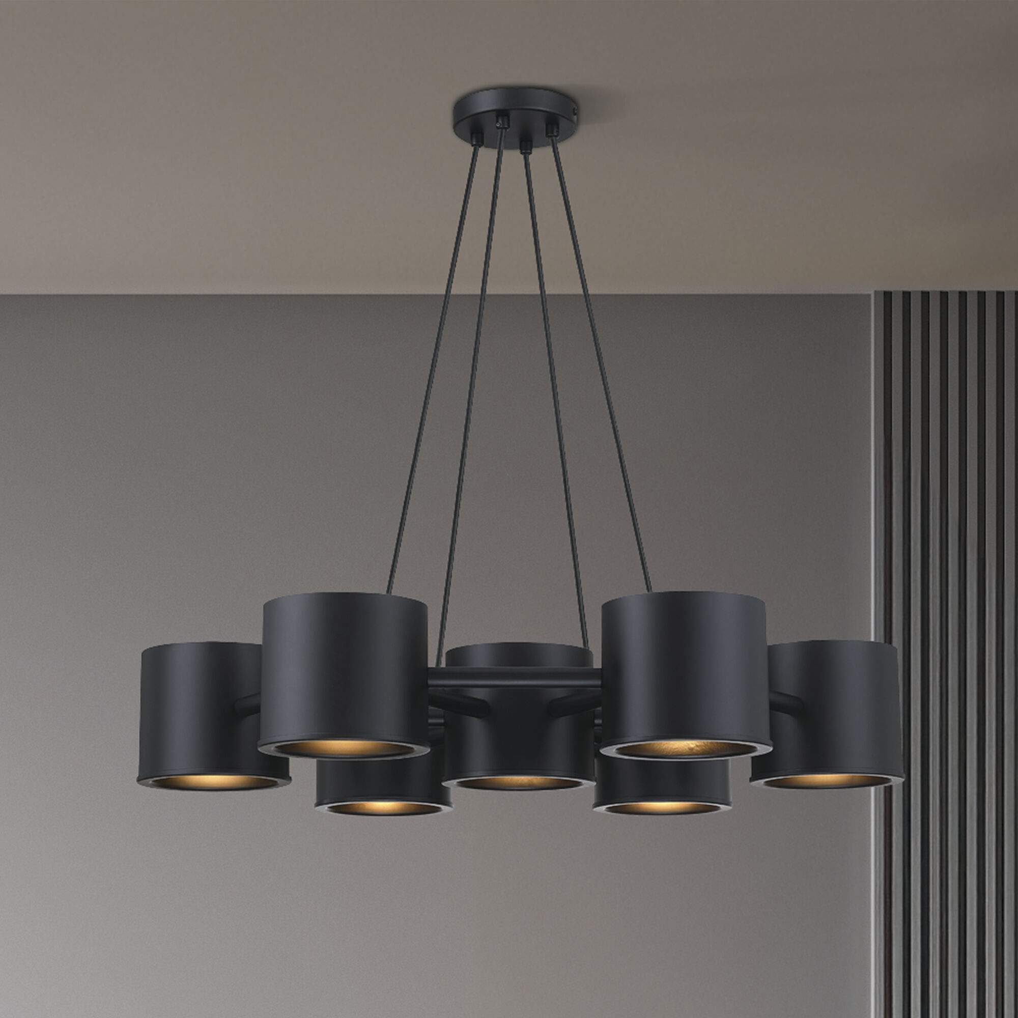 Fleur Oasis LED 30 inch Matte Black Chandelier Ceiling Light