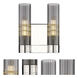 Empire 2 Light 10.5 inch Polished Nickel Sconce Wall Light in Plated Smoke Glass