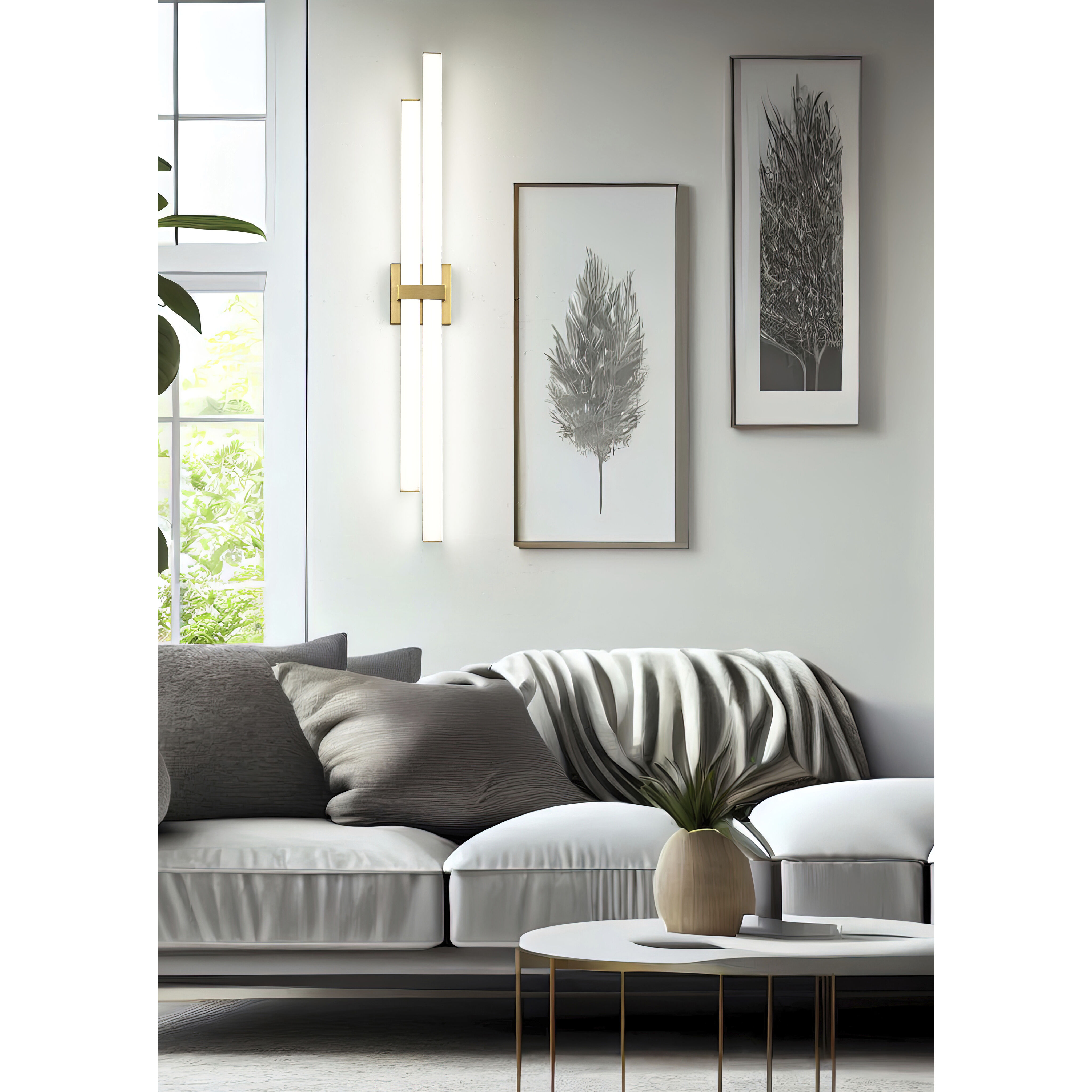 Zane LED 40 inch Modern Gold Vanity Wall Light