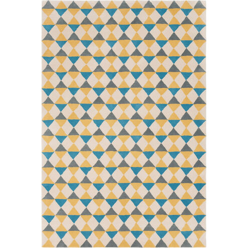 Lina 120 X 96 inch Yellow and Blue Area Rug, Wool