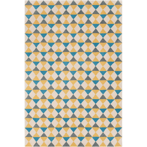 Lina 120 X 96 inch Yellow and Blue Area Rug, Wool