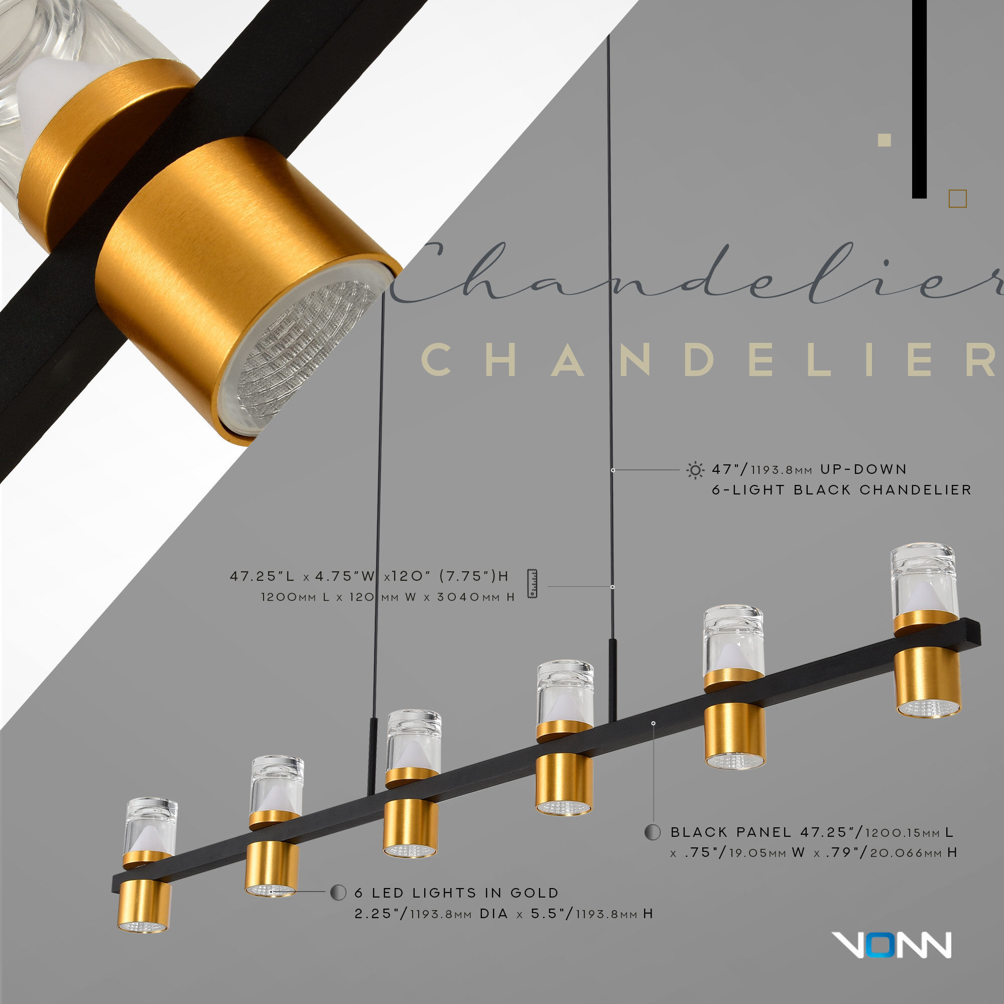 Ellegi Series Linear Chandelier Ceiling Light, Artisan Collection