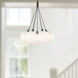 Bolla LED 16.5 inch Black Chandelier Ceiling Light in Matte Opal Glass