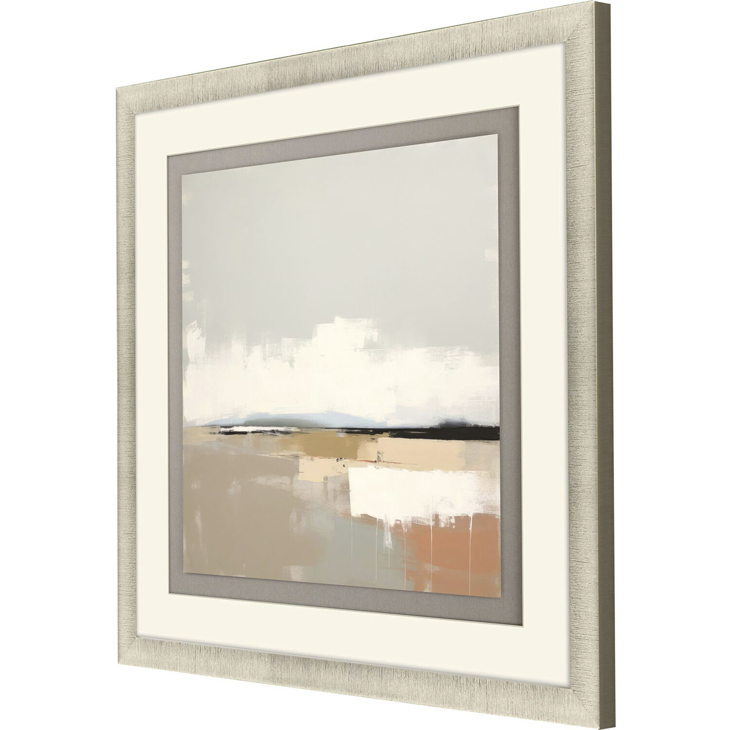 Soothing Serenity White and Beige and Black and Brown Framed Art