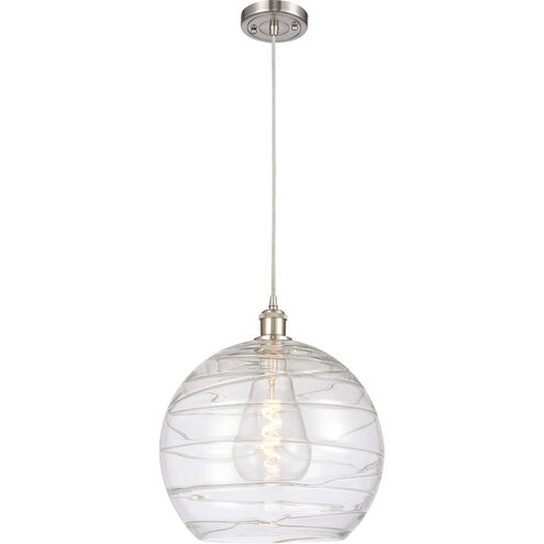 Ballston Deco Swirl 1 Light 14 inch Brushed Satin Nickel Pendant Ceiling Light