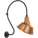 Thomas O'Brien Academy Barn Light LED 27 inch Matte Black Larrabee Barn Light in 12.5" Soft Copper Tilted Bowers Shade