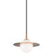 Saturn 1 Light 12 inch Aged Gold Brass and Opal Pendant Ceiling Light in Aged Gold Brass and Opal Glass