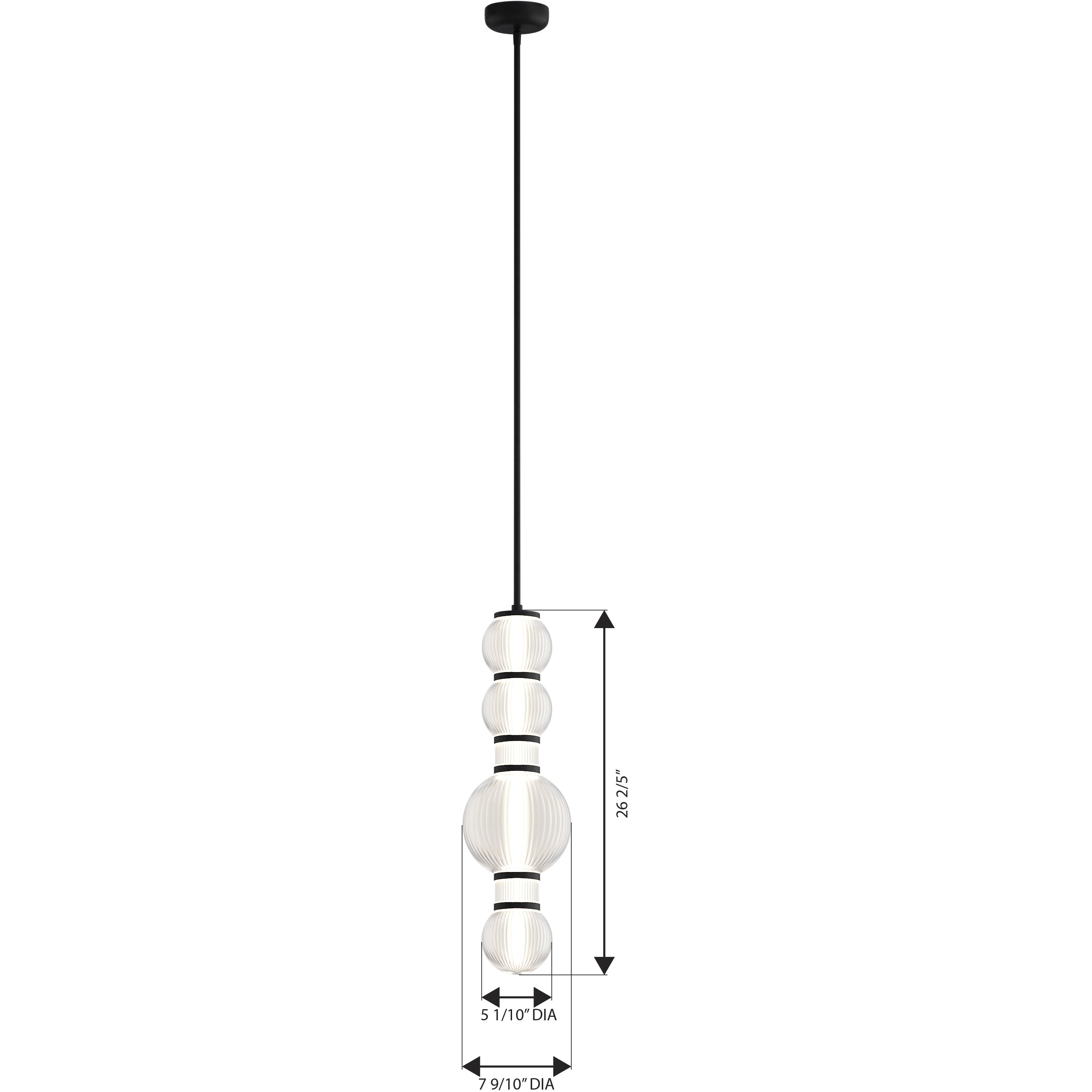 Cordel LED 8 inch Dark Matte Black Mini Pendant Ceiling Light
