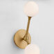 Orbe 2 Light 5.75 inch Brushed Brass Sconce Wall Light