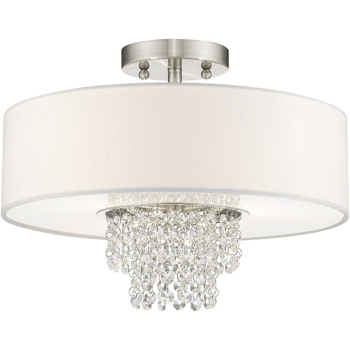 Carlisle 3 Light 15 inch Brushed Nickel Semi-Flush Mount Ceiling Light