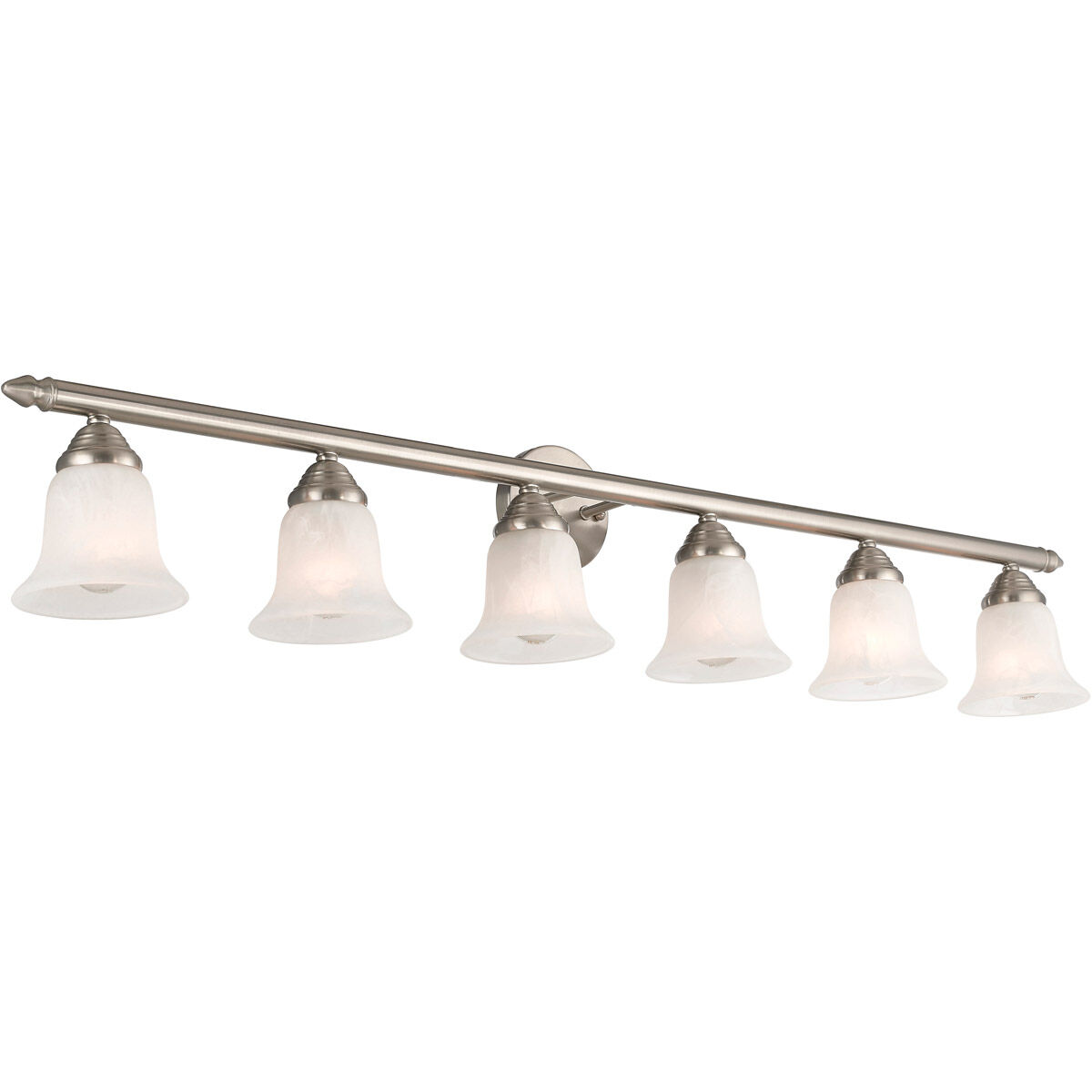 Neptune 6 Light 48 inch Brushed Nickel Bath Vanity Wall Light