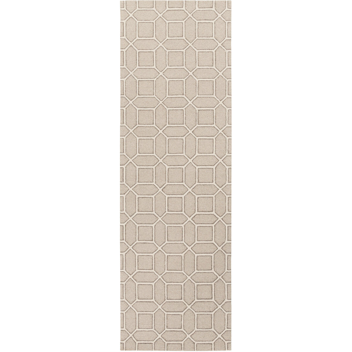 Lucka 96 X 30 inch Neutral and Neutral Runner, Wool