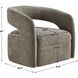 Breis Taupe Velvet Swivel Barrel Chair