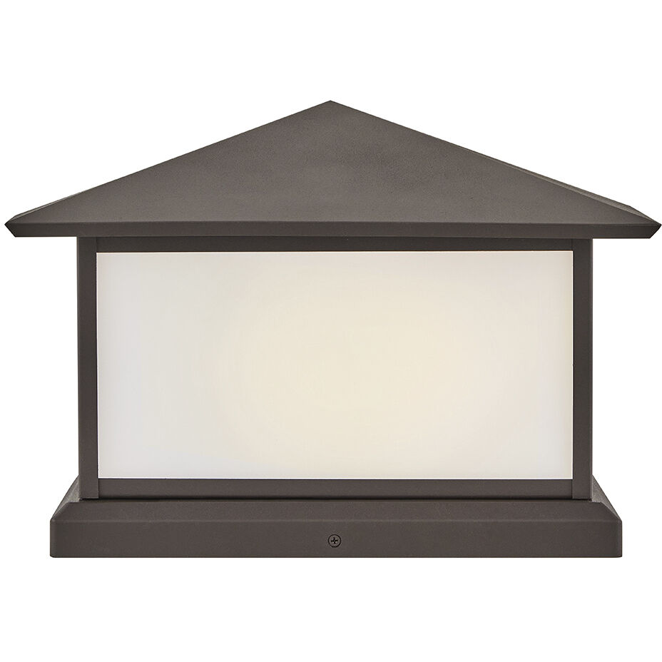 Walter LED 15 inch Textured Oil Rubbed Bronze Outdoor Pier Mount Lantern