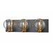 Tropea 3 Light 22.75 inch Brass and Graphite Bath Vanity Wall Light