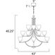 Axis 15 Light 43 inch Satin Nickel Multi-Tier Chandelier Ceiling Light