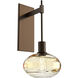 Coppa 1 Light 8 inch Flat Bronze Indoor Sconce Wall Light in Coppa Amber, Tempo