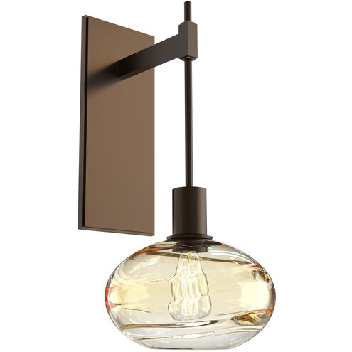 Coppa 1 Light 8 inch Flat Bronze Indoor Sconce Wall Light in Coppa Amber, Tempo