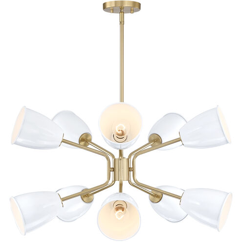 Biba 10 Light 28.5 inch Brushed Gold Chandelier Ceiling Light