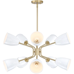 Biba 10 Light 28.5 inch Brushed Gold Chandelier Ceiling Light