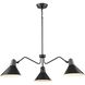 Trimble 3 Light 44.12 inch Matte Black Chandelier Ceiling Light, Design Series