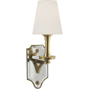 Thomas O'Brien Verona 1 Light 5.5 inch Hand-Rubbed Antique Brass Mirrored Sconce Wall Light in Linen