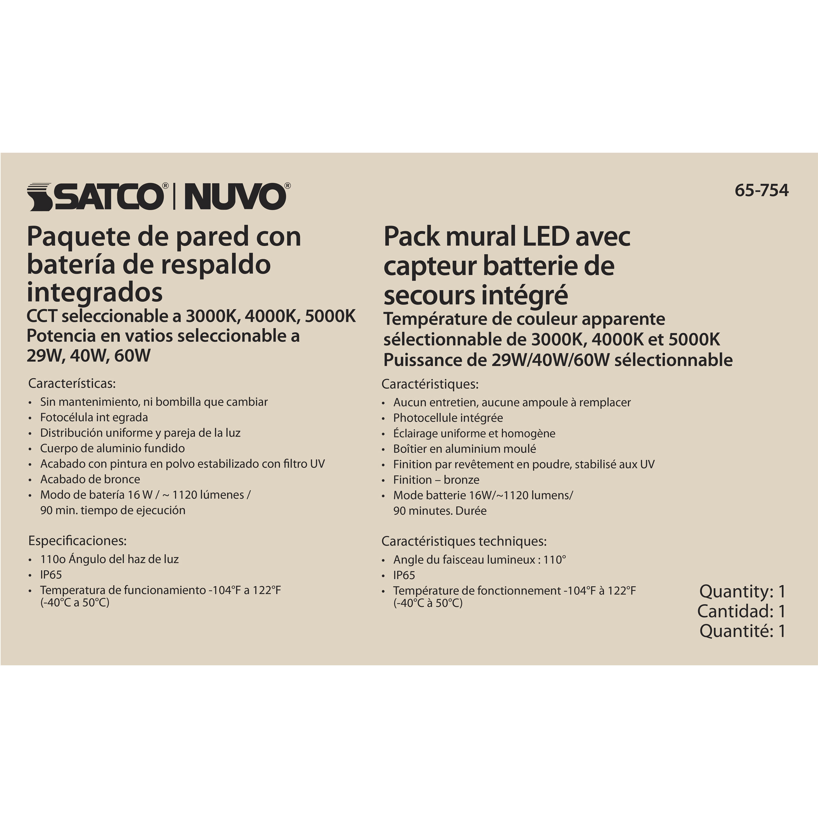 Brentwood LED 14 inch Bronze Wall Pack Wall Light