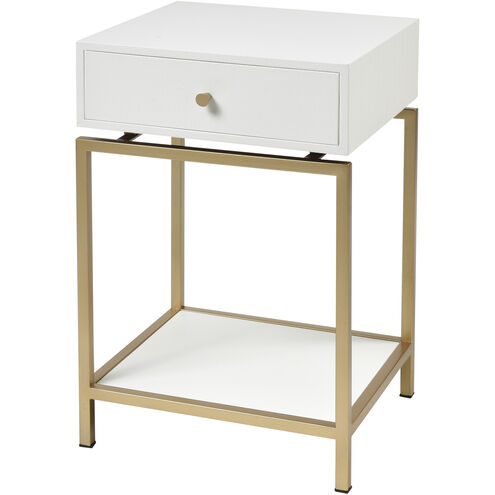 Clancy 25 X 16 inch White with Gold Accent Table