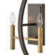 Euclid 2 Light 9.5 inch Spanish Bronze with Heirloom Brass Indoor Wall Sconce Wall Light