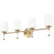Henri 4 Light 32 inch Modern Gold Bathroom Vanity Wall Light
