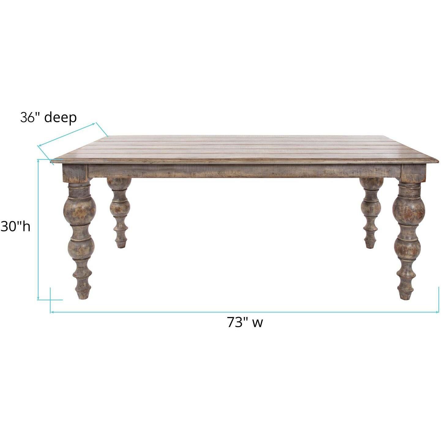 Carter 73 X 30 inch Taupe Dining Table
